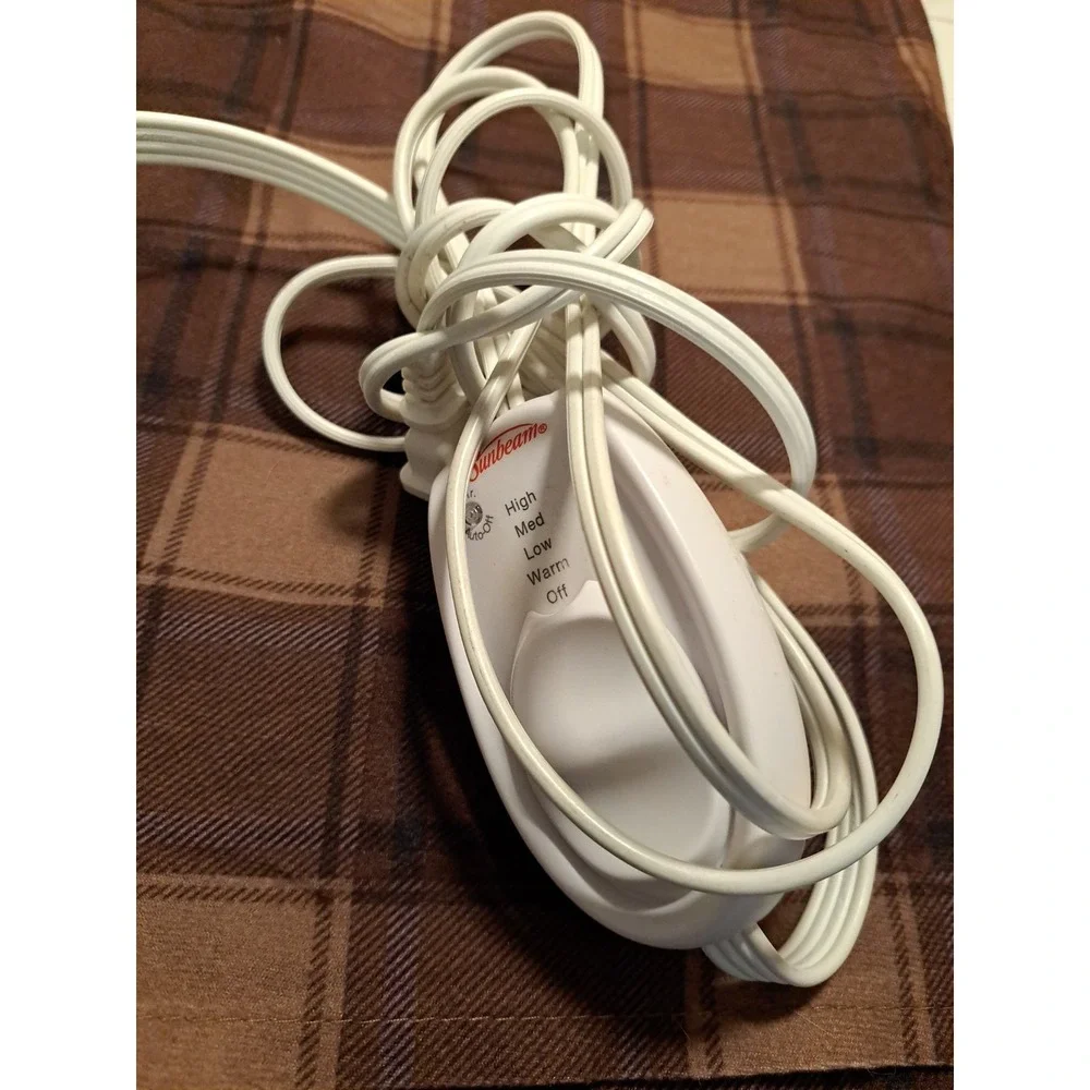 Sunbeam King Size Electric Heating Pad UltraHeat 12x24in Washable Cover Tested!